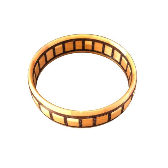 Bohemian Three Yellow White, Brown Black, Brown Bangle Bracelets - Picture 6 of 16